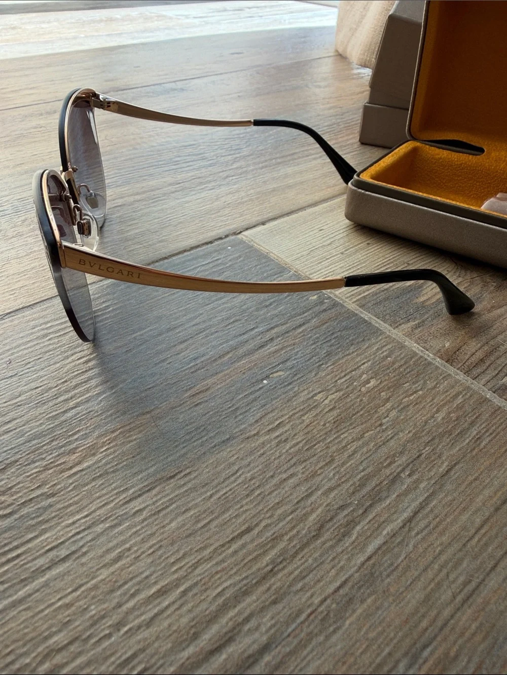 Bvlgari Bvlgari Gold/Grey Gradient 6110 Cat-eye Sunglasses